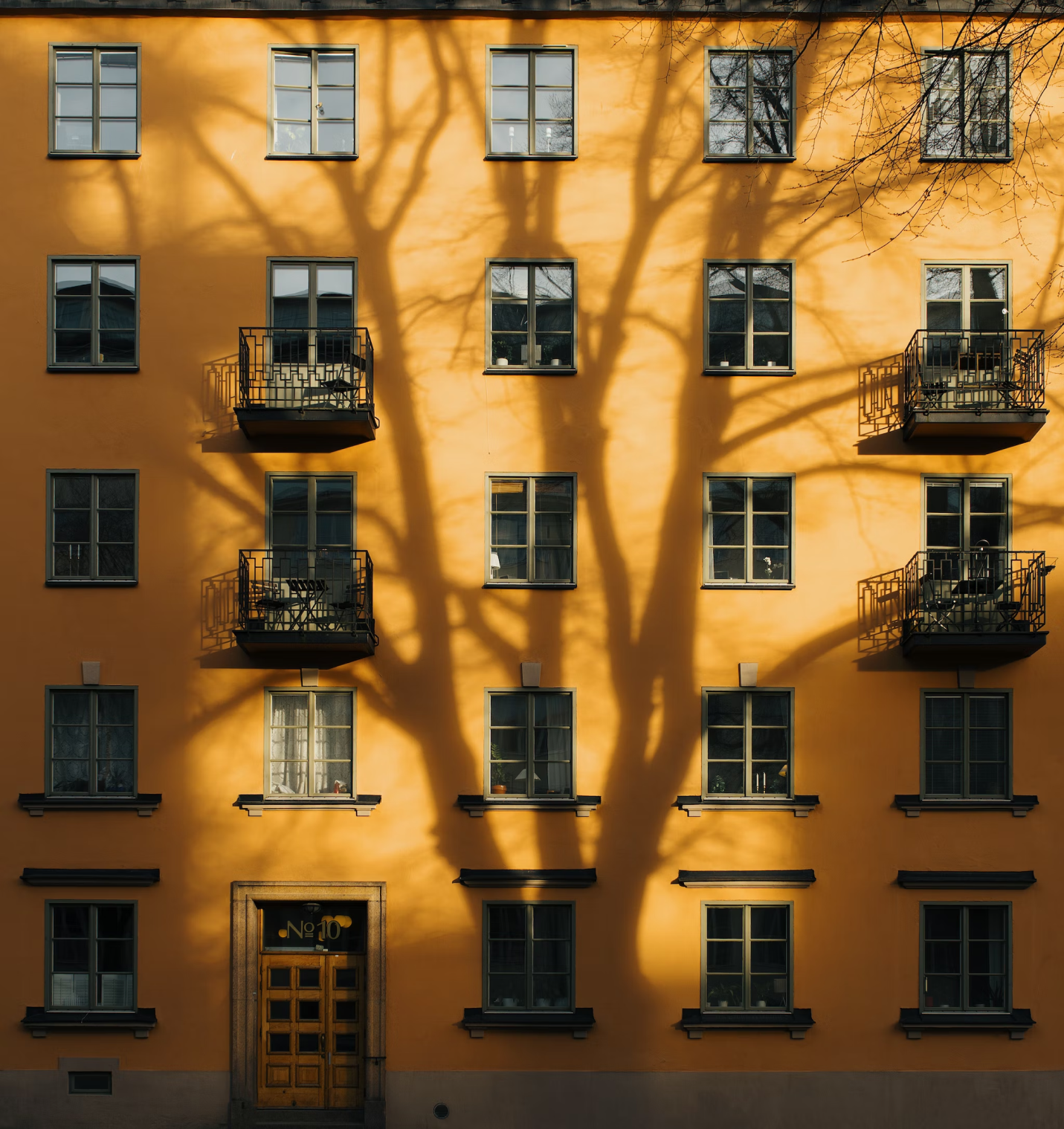 Yellow appartment building